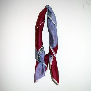 Vintage Fuchsia & Lavender Silk Scarf